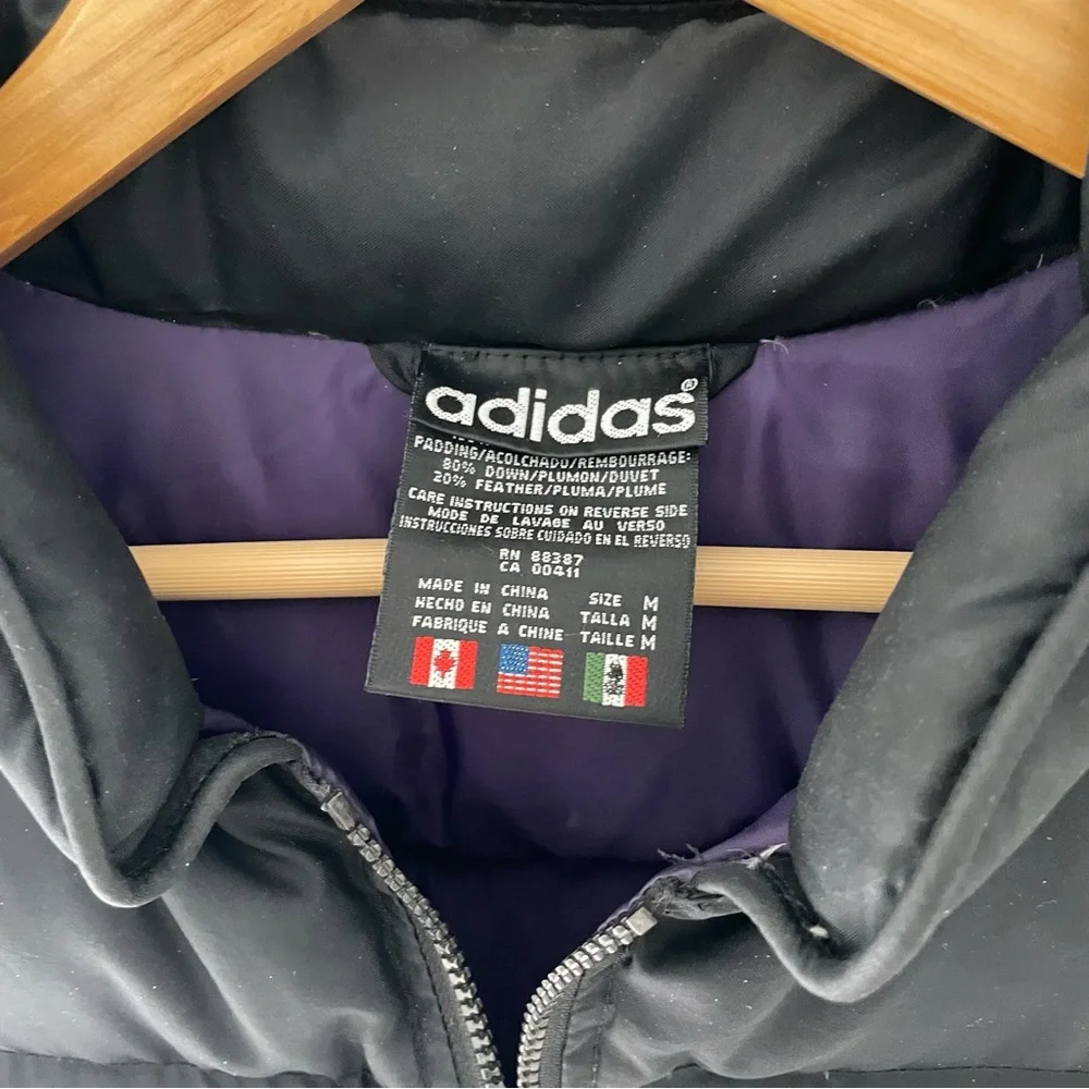 Adidas purple label down puffer vest size medium